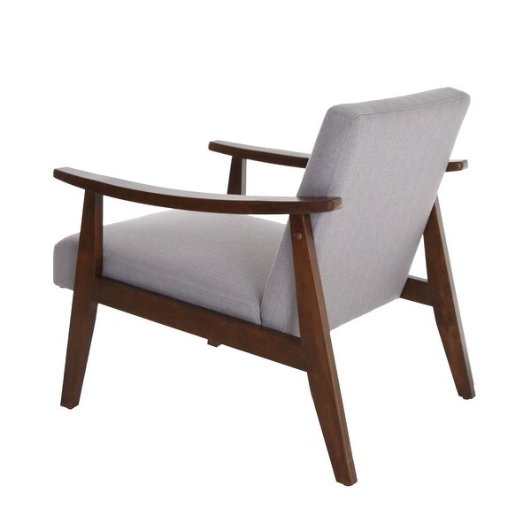 Zenvida Mid Century Modern Accent Armchair Solid Hardwood Upholstered