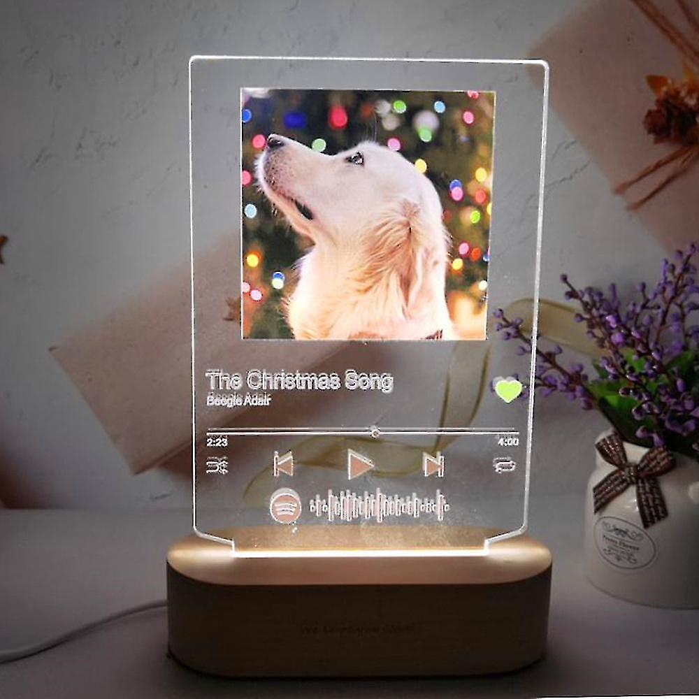 2021 Hot Deal Customized 3d Colorful Photo Night Light Spotify Note Desk Lamp Decor Valentine's Day Lover Gift Stepless Dimming