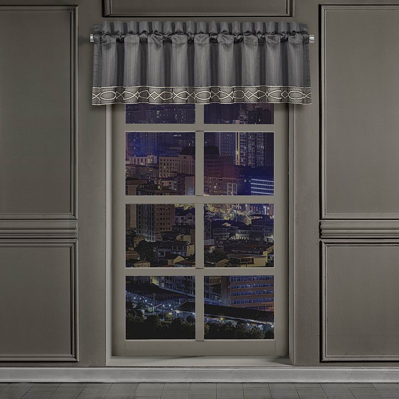 Five Queens Court Darwin Charcoal Window Straight Valance