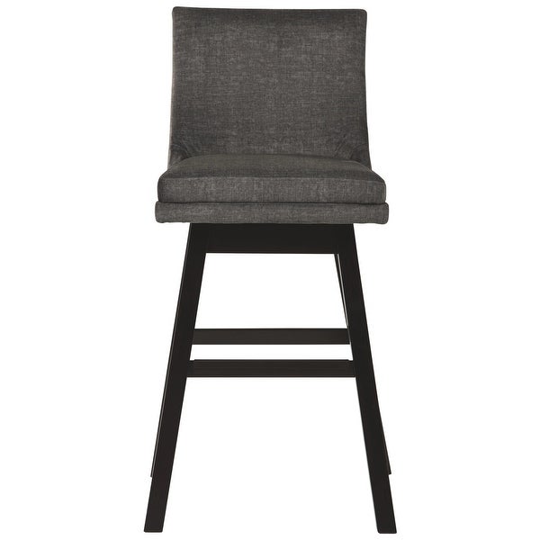 43 Inch Fabric Padded Swivel Barstool， Set of 2， Dark Gray - 43 H x 22 W x 19 L