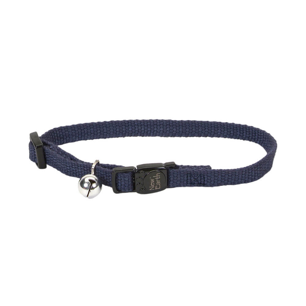 New Earth Soy Cat Collar Three eighths inch x 8-12inch INDIGO BLUE