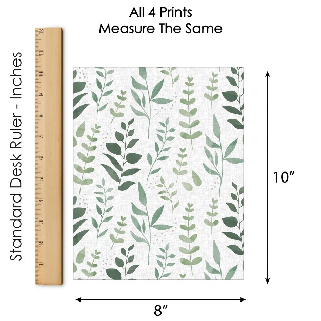 Big Dot Of Happiness Boho Botanical Unframed Greenery Linen Paper Wall Art Set Of 4 Artisms 8 X 10 Inches