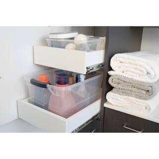 Rubbermaid Cleverstore 16 Qt. Plastic Storage Tote Container w Lid (12 Pack) 2 x RMCC160001-6pack