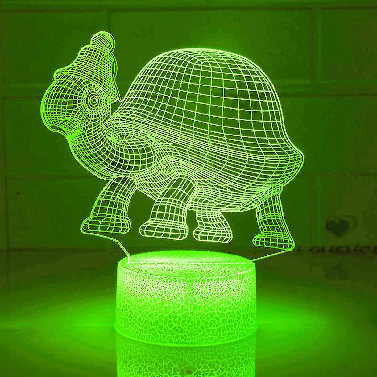 3d Turtle Night Light Lamp Illusion 16 Color Changing Table Desk Decoration Lamps Gift With Acrylic Flat Abs Base Usb Cable Toy