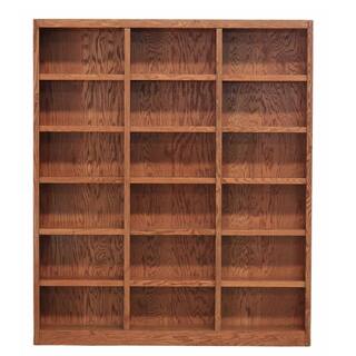 Concepts In Wood 84 in. Dry Oak Wood 18-shelf Standard Bookcase with Adjustable Shelves MI7284-D