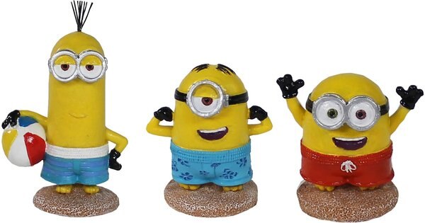 Penn-Plax Minions Mini Resin Bundle Aquarium Decoration Set， 3-pack