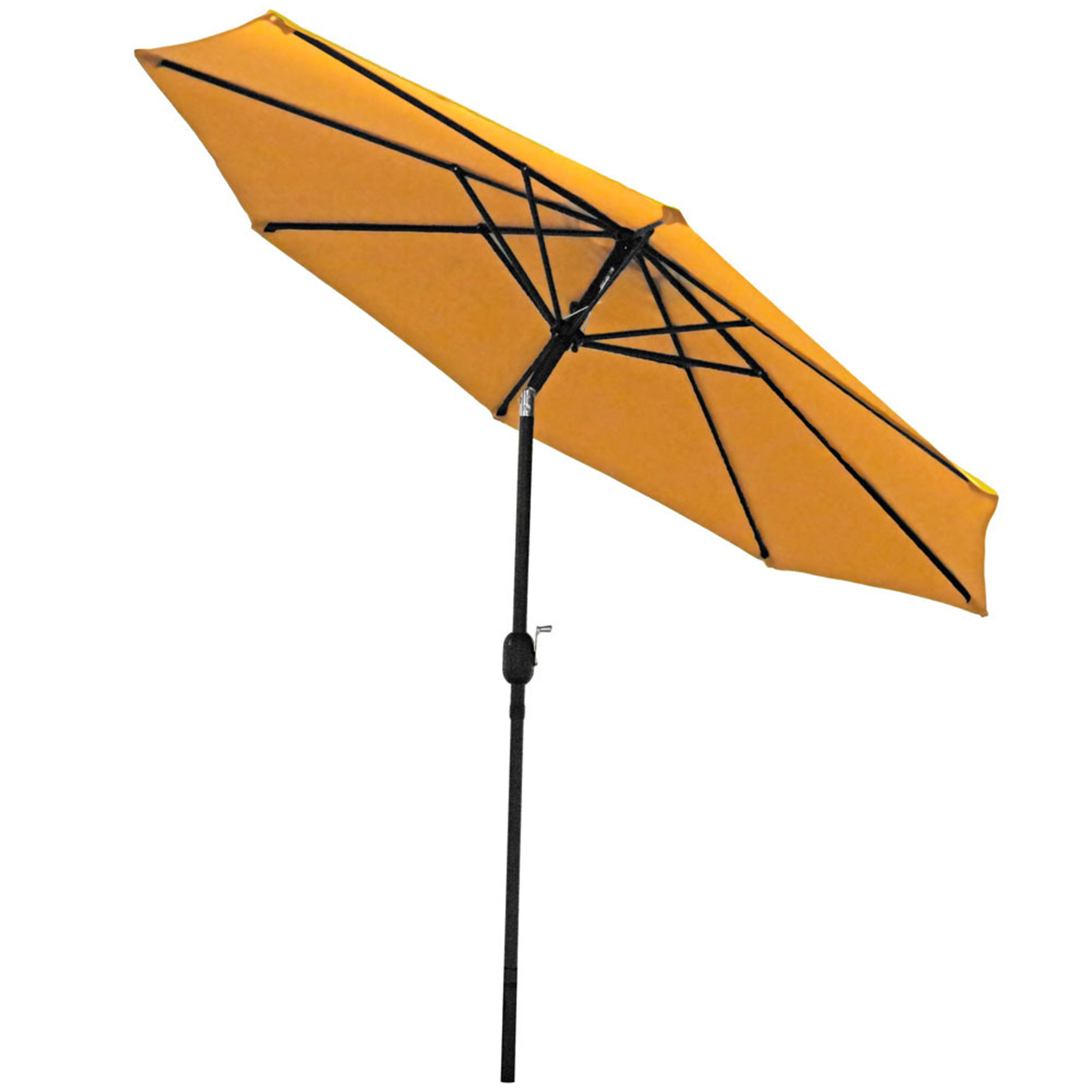 Sunnydaze Outdoor Aluminum Patio Table Umbrella with Polyester Canopy and Push Button Tilt and Crank - 9' - Gold