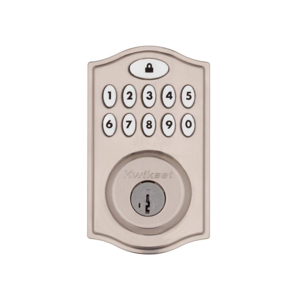 Kwikset Z-Wave SmartCode 914 Satin Nickel Single Cylinder Electronic Deadbolt Featuring SmartKey Security 914TRLZW50015RC