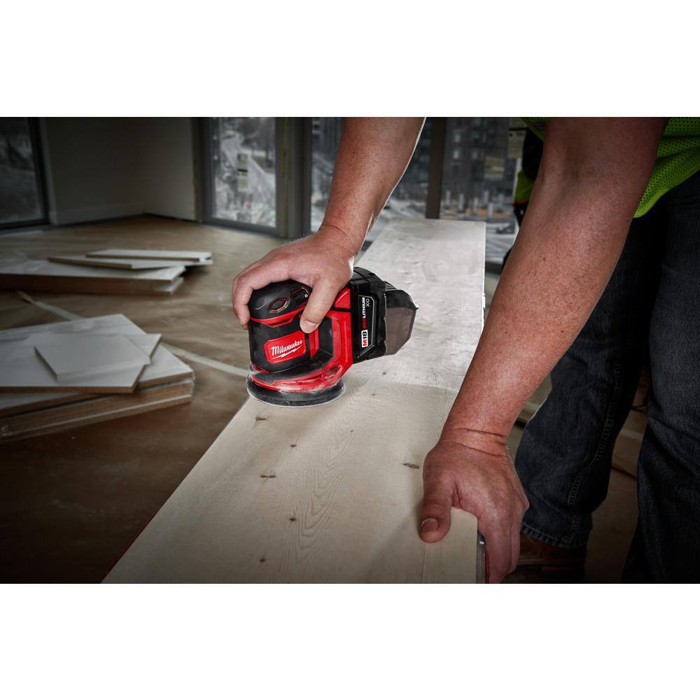 MW M18 18V Lithium-Ion Cordless 6-12 in. Circular Saw with M18 5 in. Random Orbit Sander 2630-20-2648-20