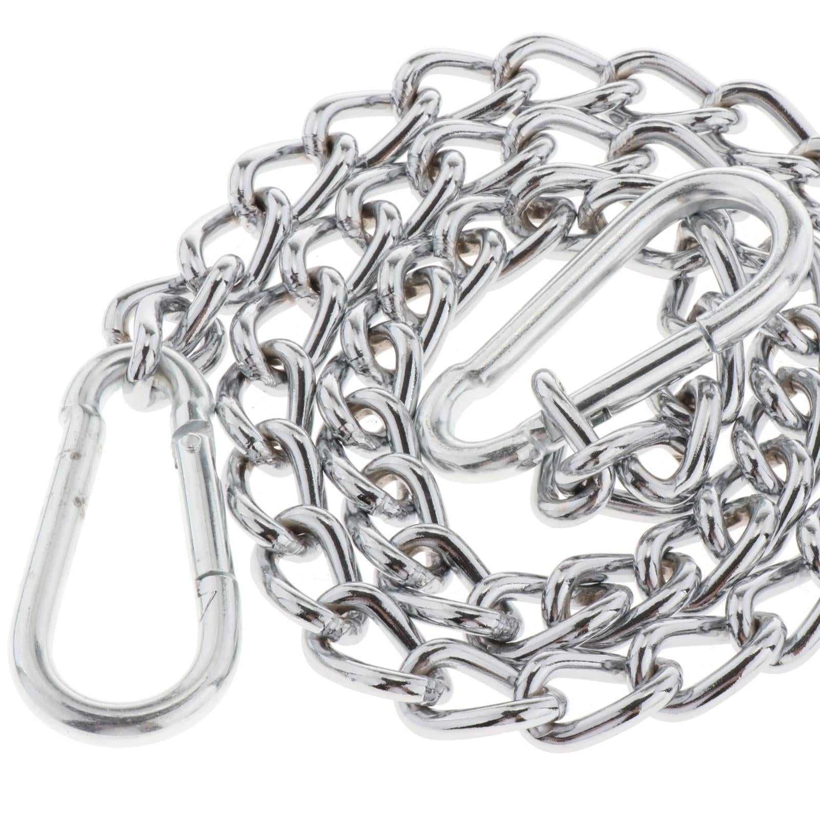 Hanging Chair Chain 200kg Capacity with Two Carabiner Heavy Duty Variable Attachment Hardware Hanger for Rope Hammock DIY Outdoor Sandbag - Chrome plated 66