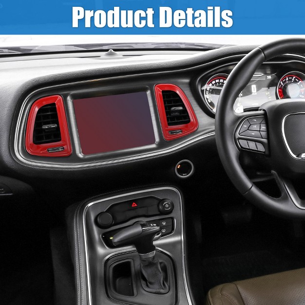 Unique Bargains Abs Air Condition Outlet Vent Trim Accessories Kit For Dodge Challenger 2015 2019 Red