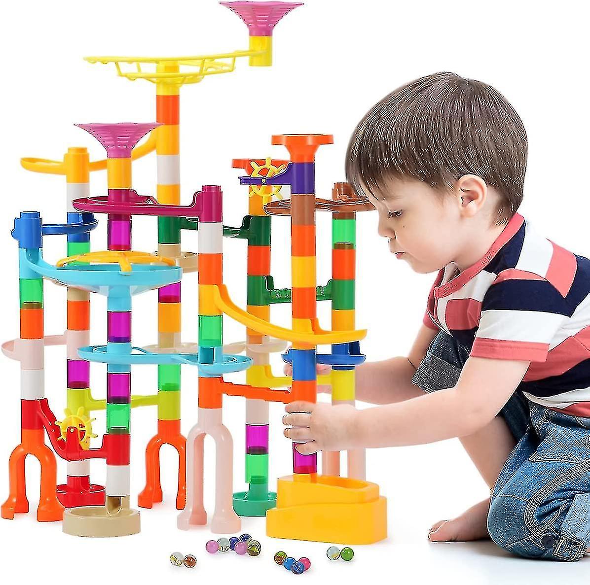 Marble Run， 166pcs Building Blocks Game Stem Educational Learning Toy， Upgraded Version Novel Part S