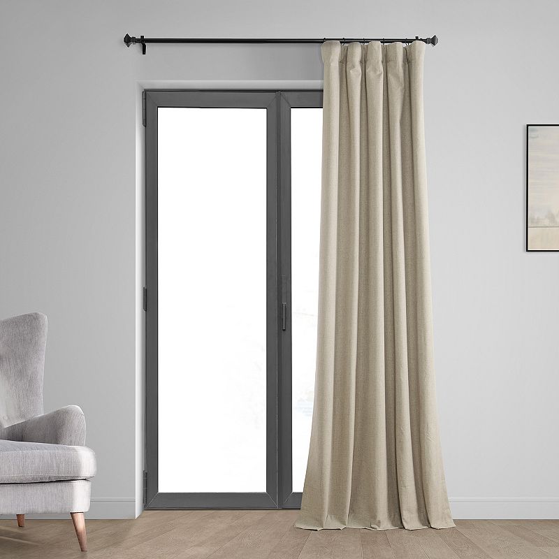 EFF Vintage Thermal Cross Linen Weave Max Blackout Window Curtain