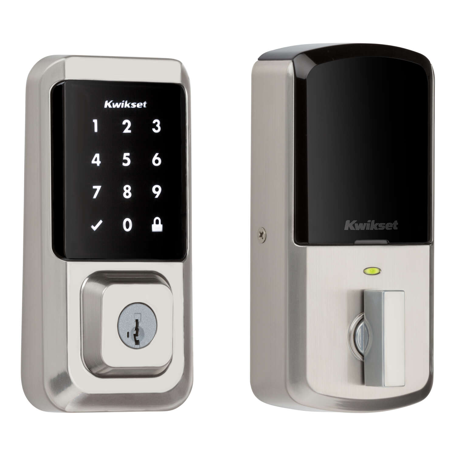 Kwikset SmartKey Halo Satin Nickel Metal Touchscreen Deadbolt