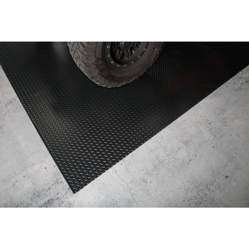 G-Floor Diamond Tread 8.5 ft. x 22 ft. Midnight Black Commercial Grade Vinyl Garage Flooring Cover and Protector GF75DT8622MB