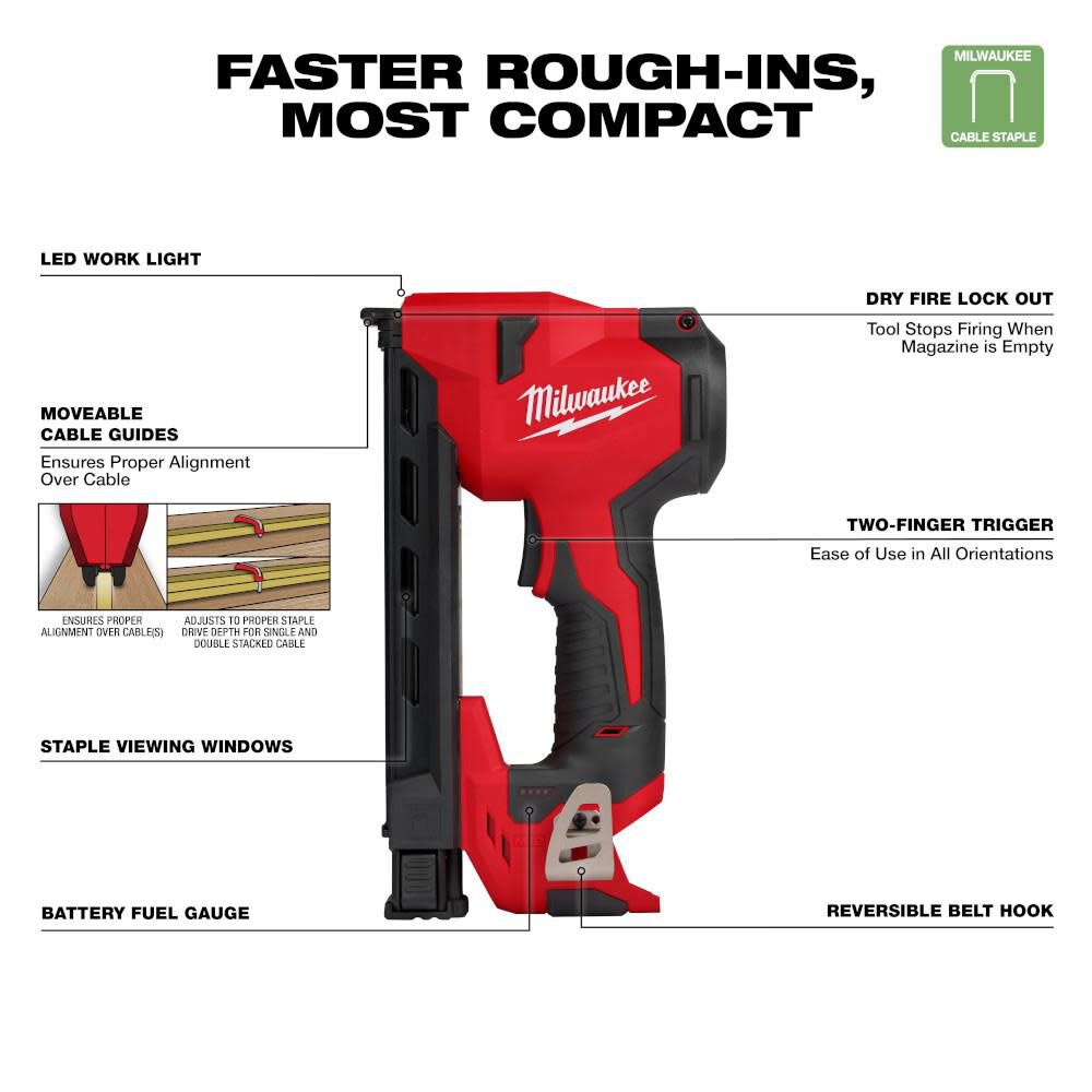 MW M12 Cable Stapler Bare Tool with 1