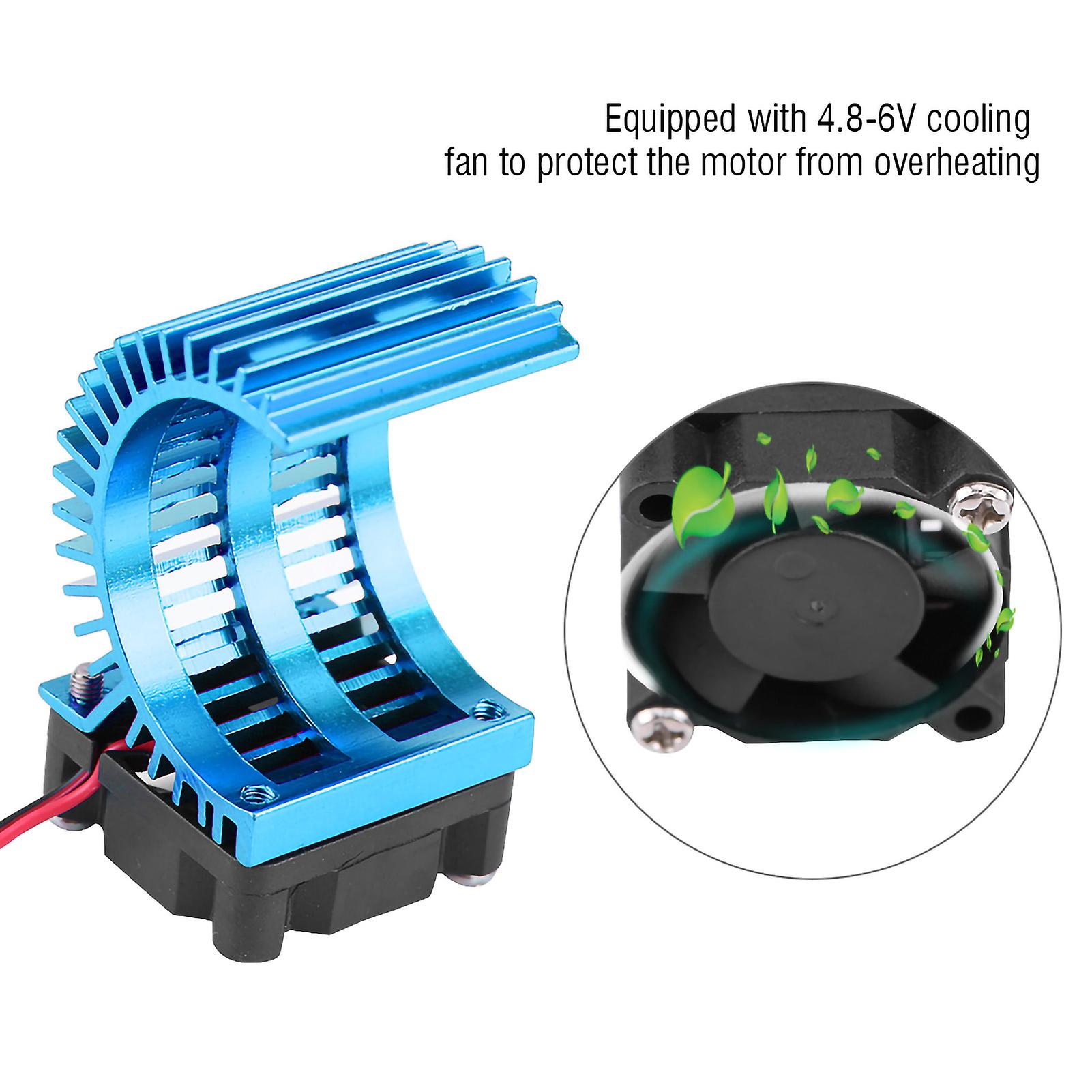 Heat Sink With Cooling Fan For 1/10 Scale Electric Rc Car 540 / 550 Motor (blue)