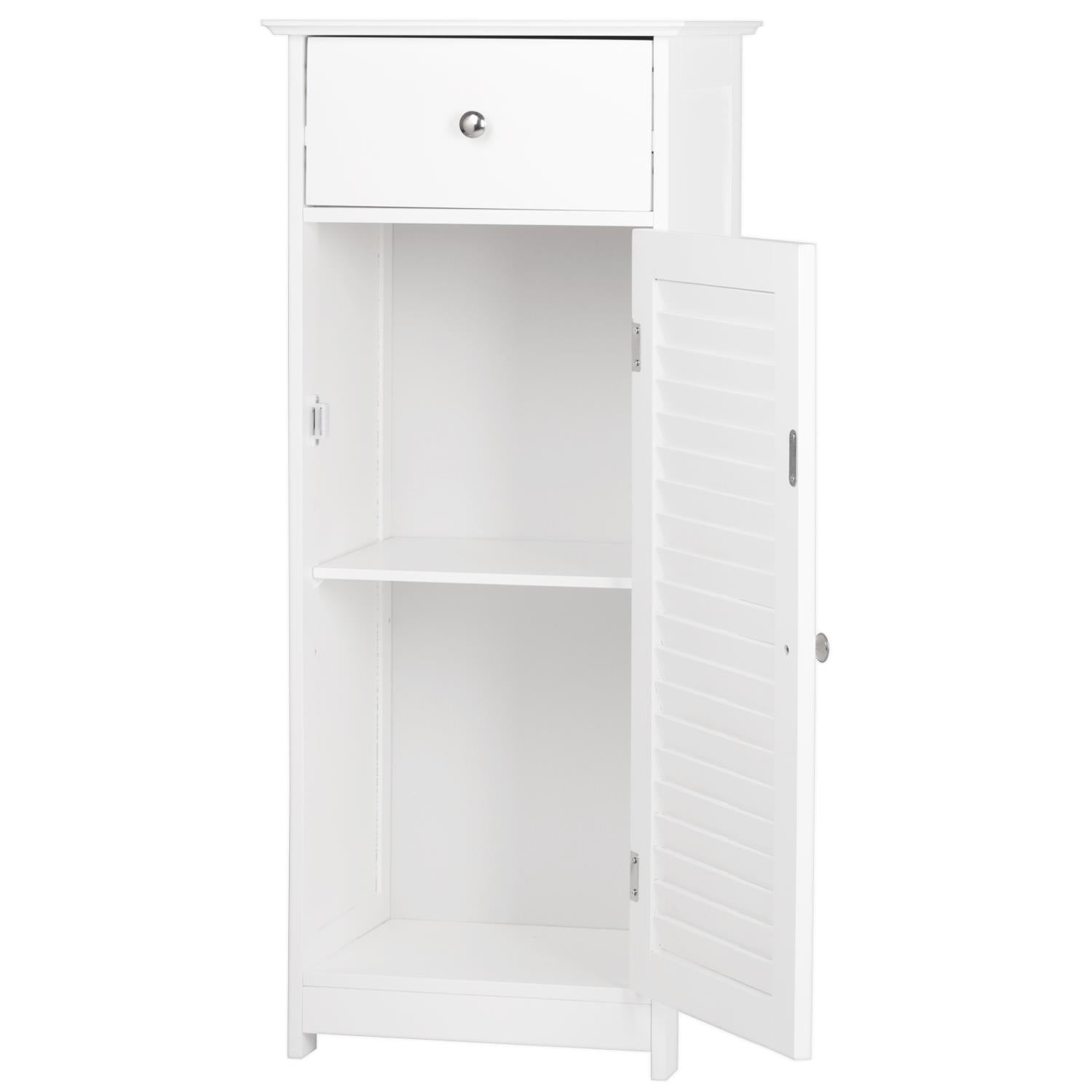 Zimtown Cabinet Bedroom Storage Floor  Bathroom Organizer Towel Shelves white