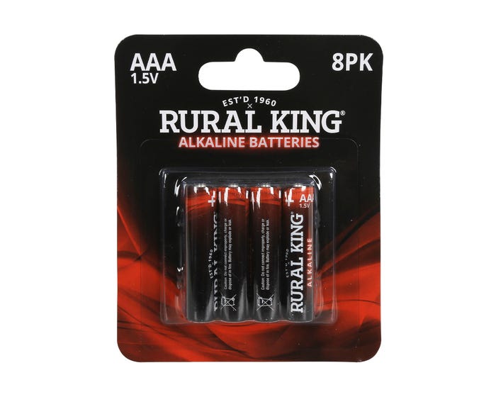 Rural King AAA Alkaline Batteries， 8 Pack - AAA8PKALK