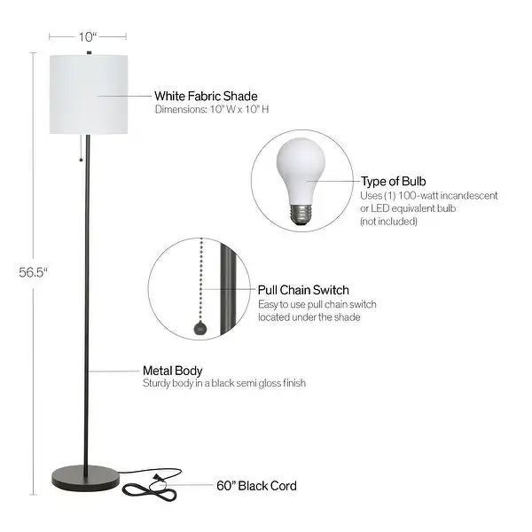 Black Stick Floor Lamp