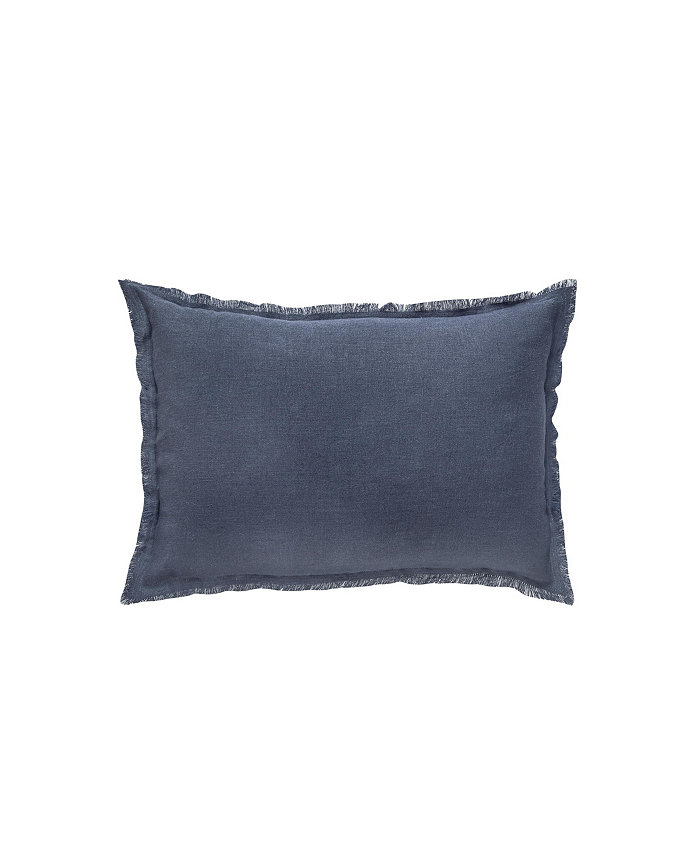 Anaya Home Navy Blue Linen Down Lumbar Pillow