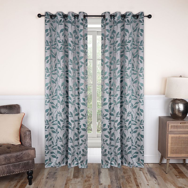 Superior Leaves Insulated Thermal 2-Pack Blackout Grommet Window Curtain Panels