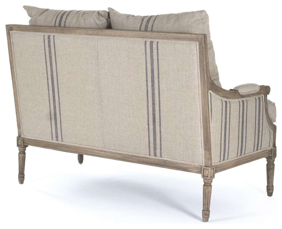 Louis Settee  English Linen   Farmhouse   Loveseats   by Nook  ampCottage  Houzz