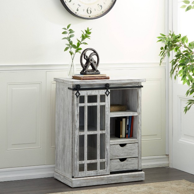 Farmhouse Metal And Wood Cabinet White Olivia amp May