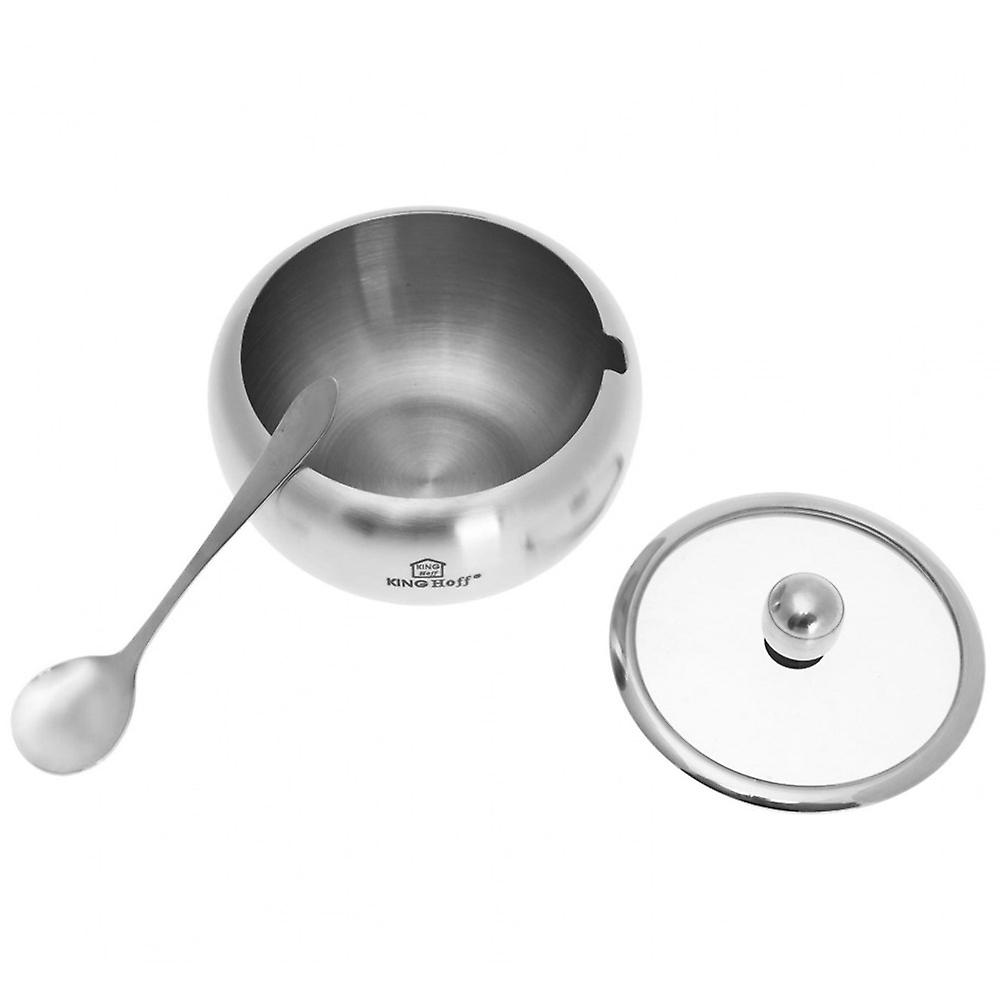 Kinghoff steel sugar bowl with spoon KH3732