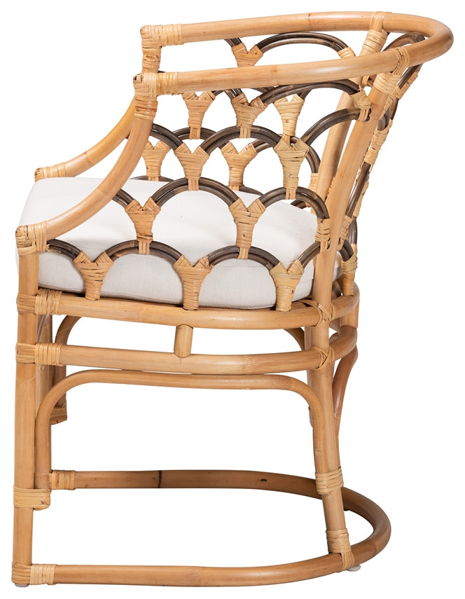 Modern Bohemian Natural Brown Rattan Armchair   Tropical   Armchairs And Accent Chairs   by Imtinanz  LLC  Houzz