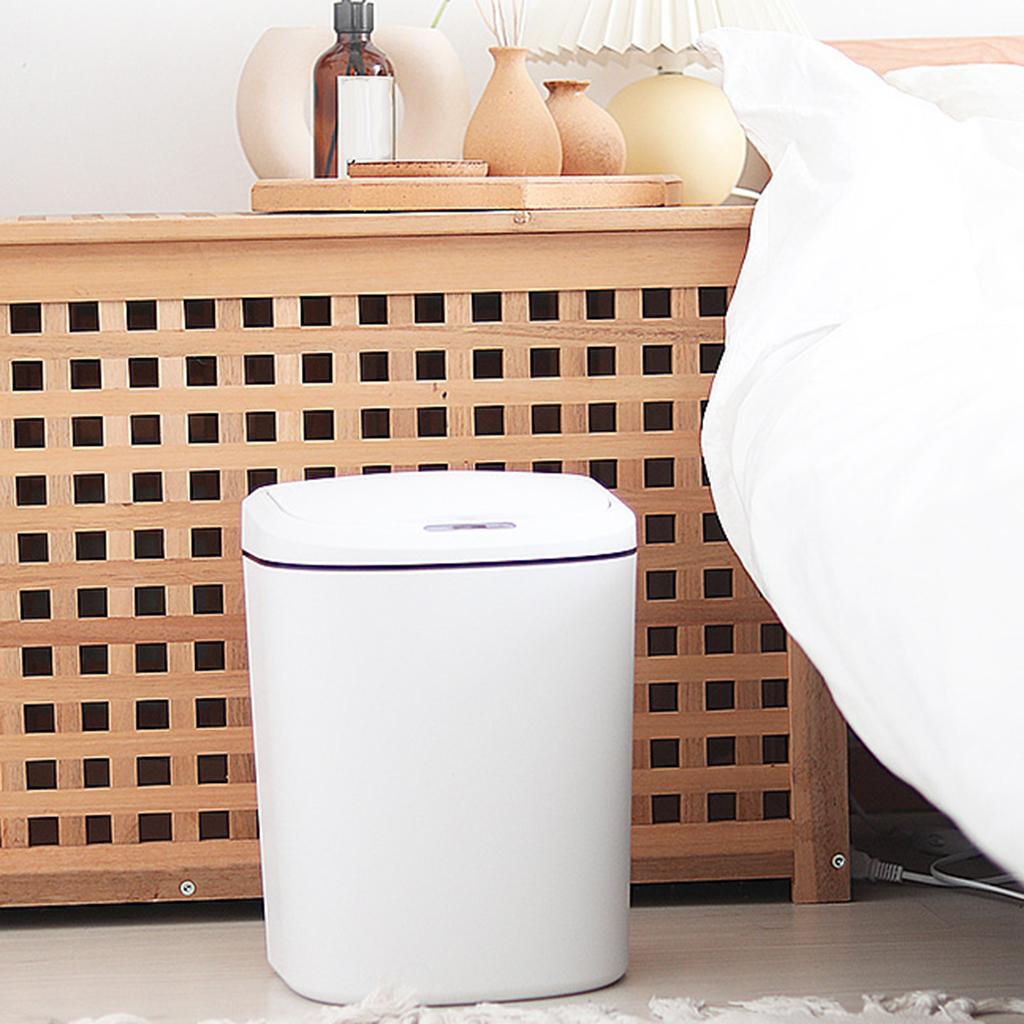 Automatic Touchless Infrared Sensor Trash Induction Garbage Can Waste Basket Lving Room Bathroom Hotel Use - white