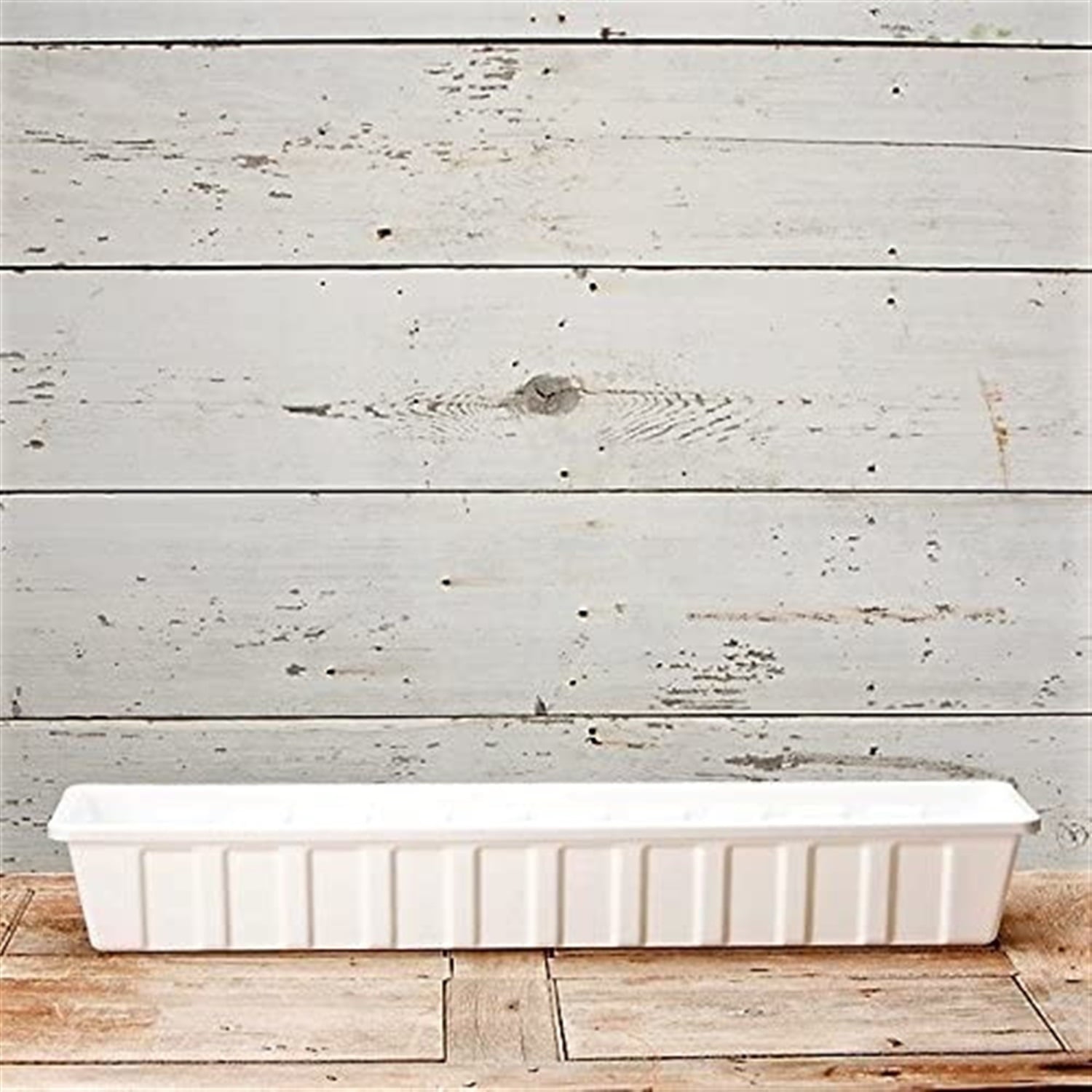 Novelty Poly-Pro Plastic Indoor/Outdoor Liner/Planter Flower Box, White 36 inch