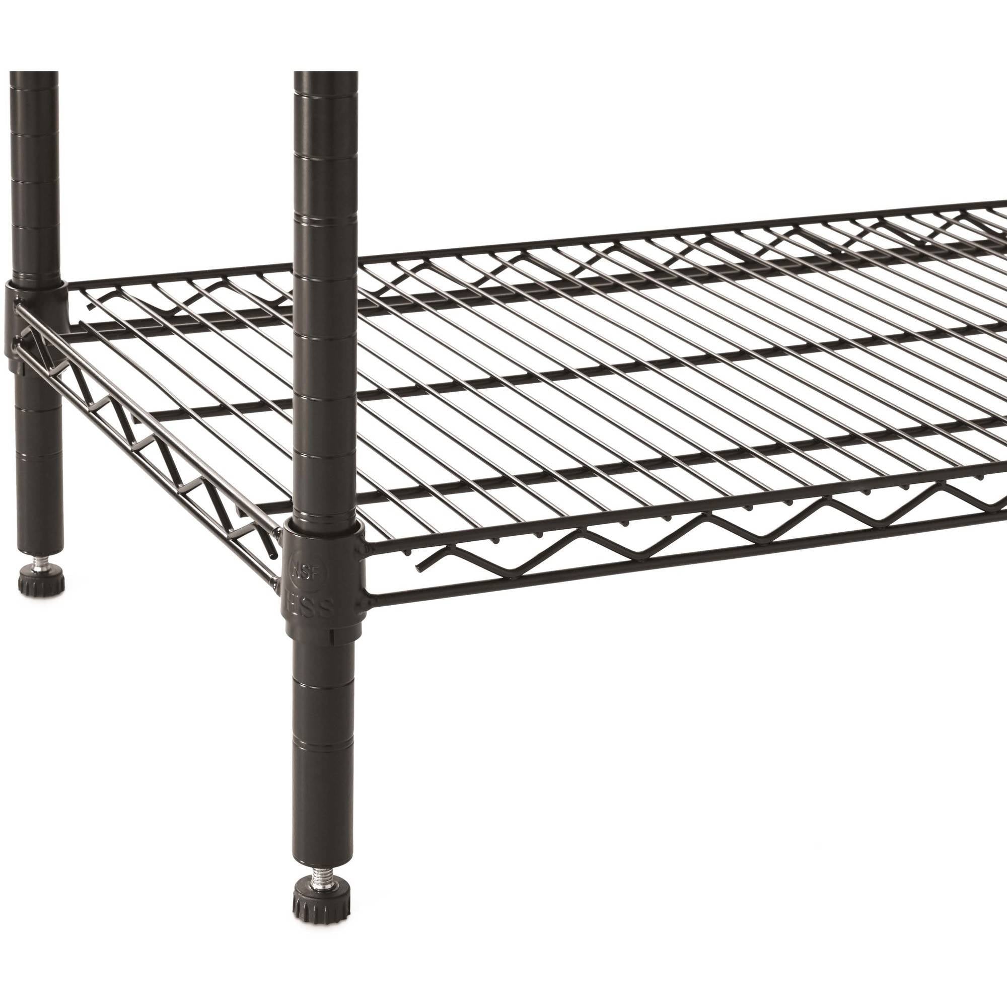 Hyper Tough Heavy Duty 5 Tier Wire Shelf, Black, 3000 lb Capacity