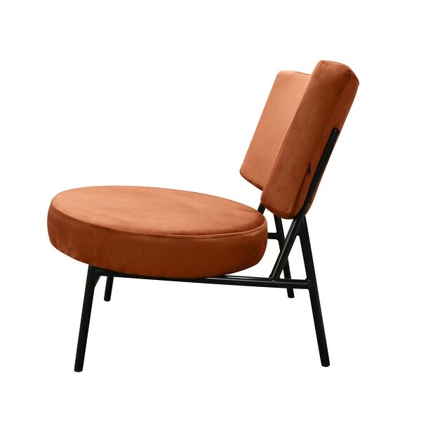 Modrest Sami Modern Orange Velvet Accent Chair