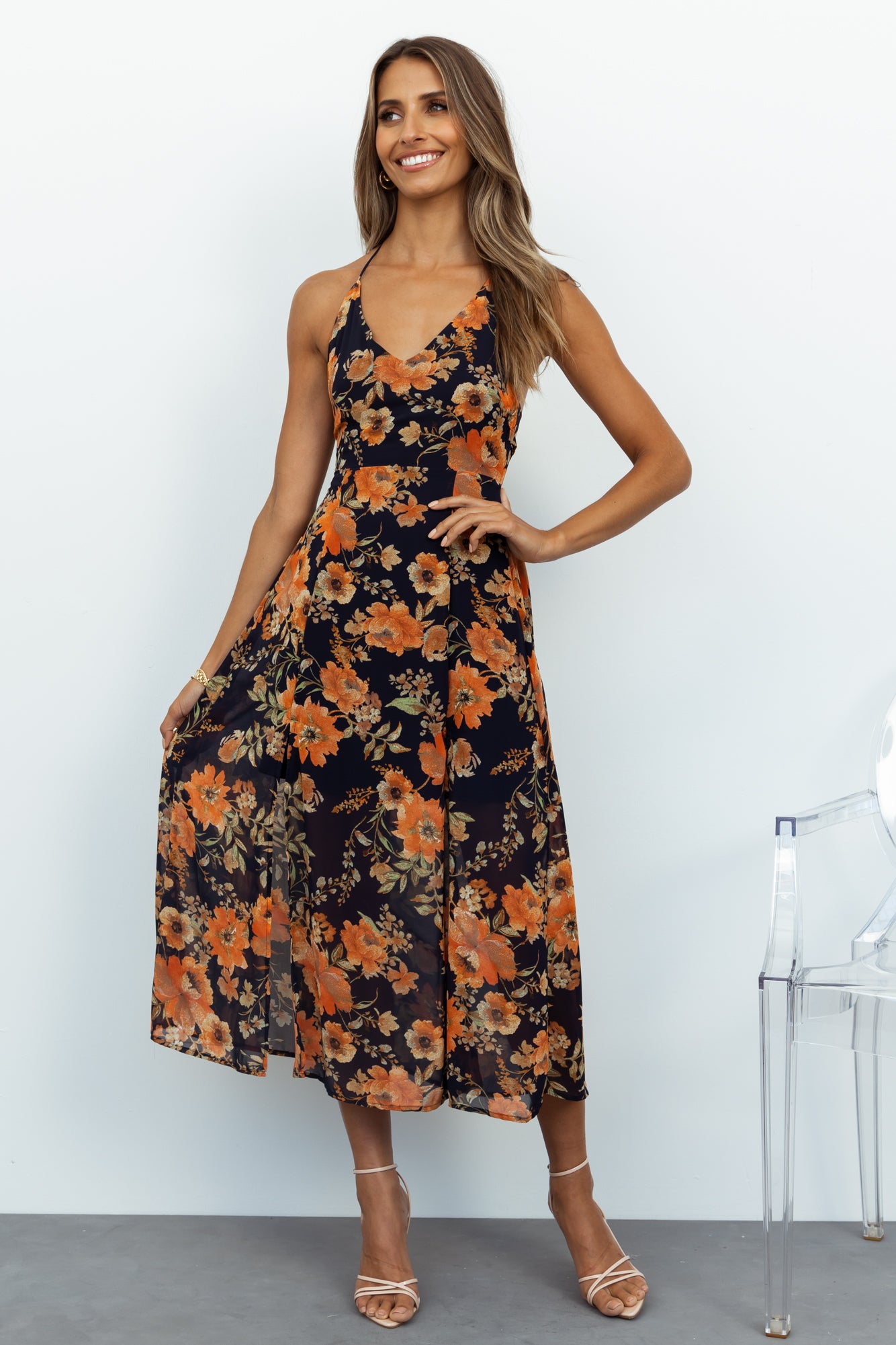 Serenely Yours Midi Dress Black