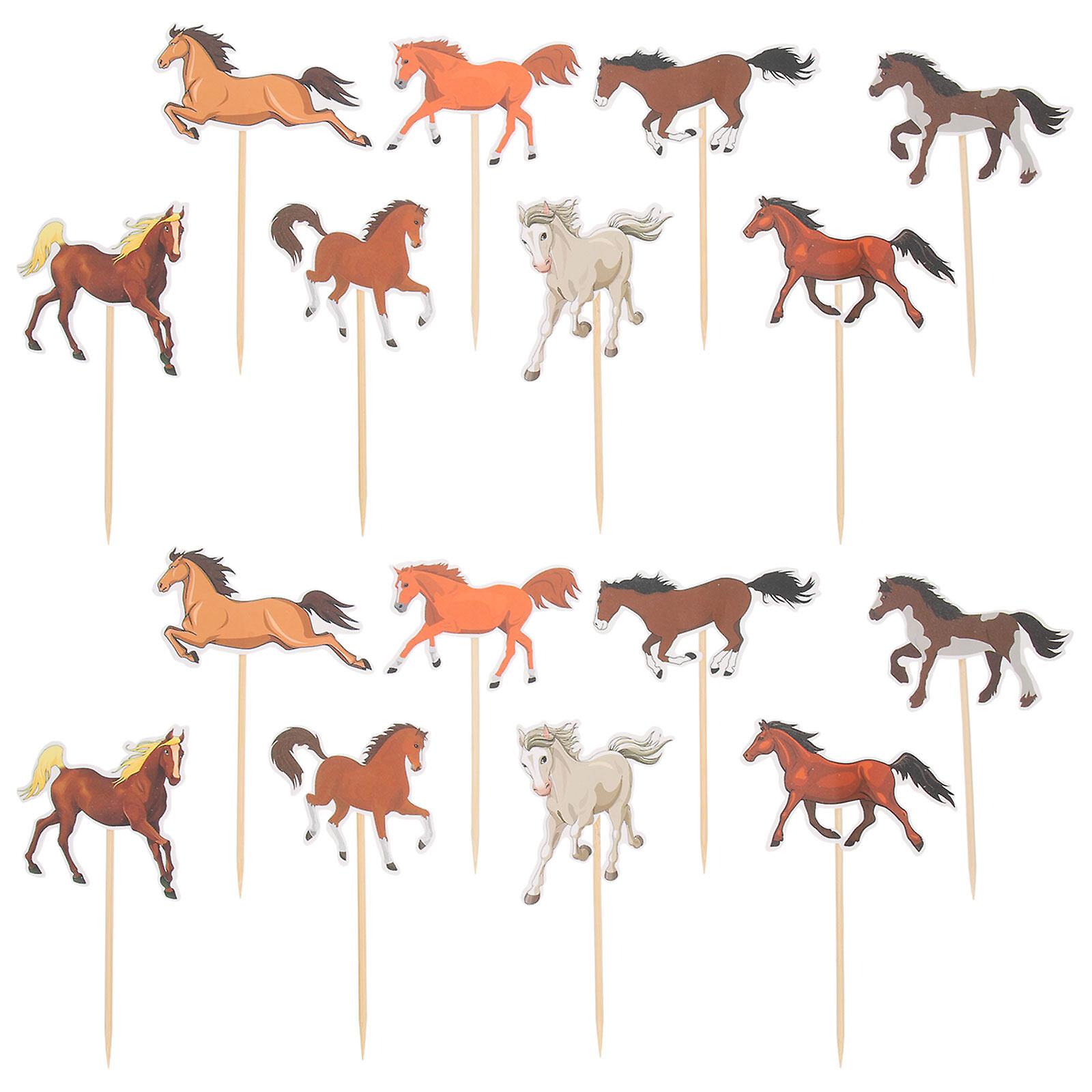 32pcs Horse Themed Cake Picks Cake Decoration Horse Cake Decoration Cake Ornaments