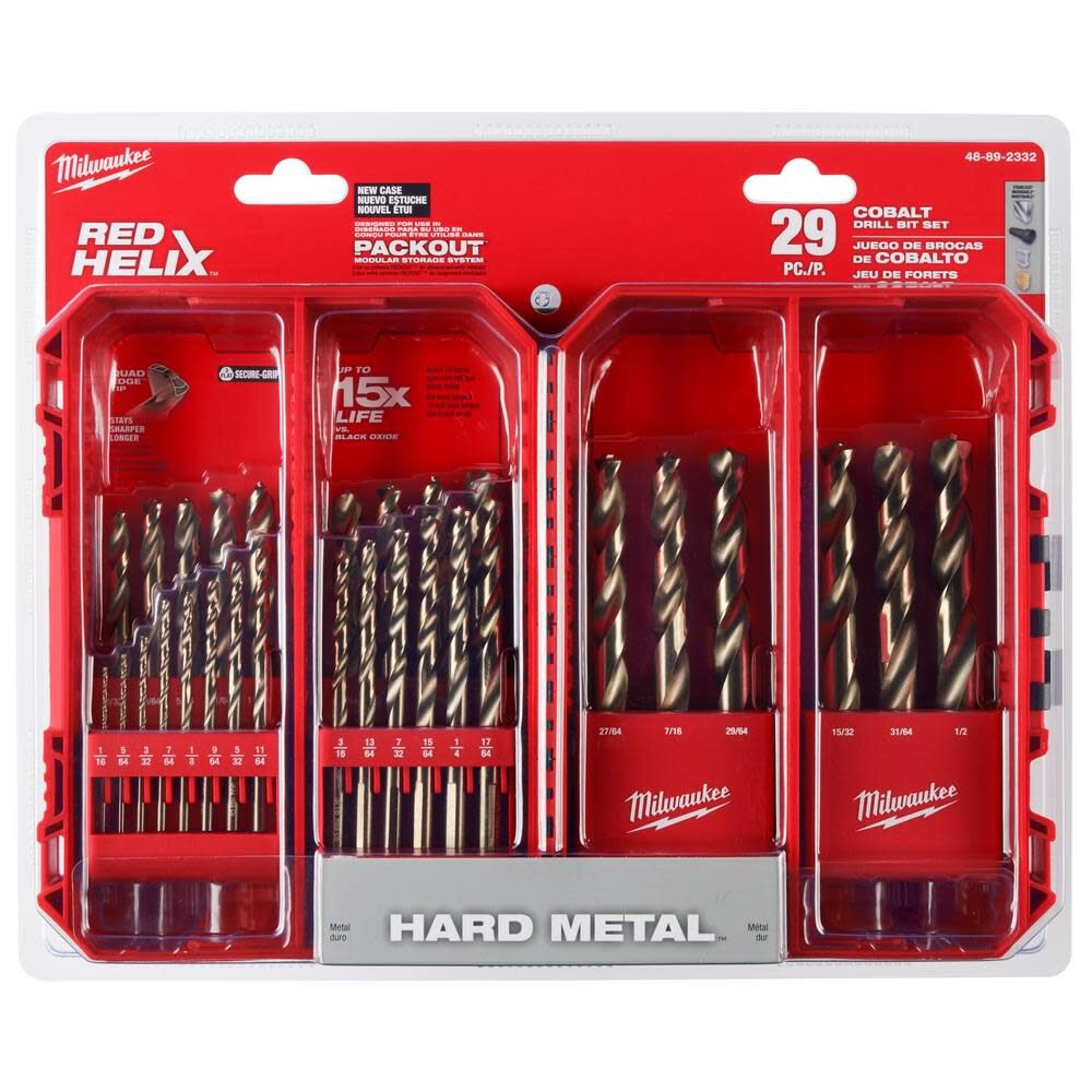 MW RED HELIX Cobalt Drill Bit Set 29PC 48-89-2332 from MW