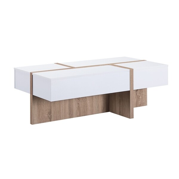 Furniture of America Lexa Modern White 47-inch Storage Coffee Table