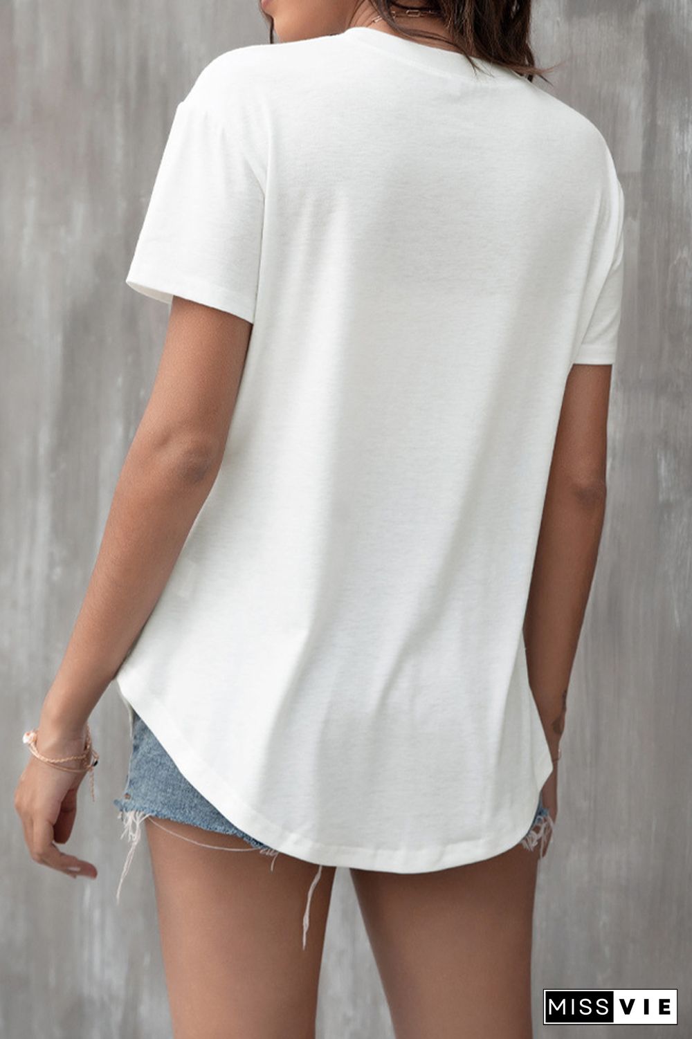 Solid Color Crew Neck Short-sleeved T-shirt Wholesale