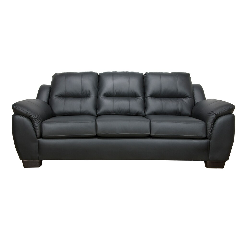 Bastrop Genuine Leather Sofa  Loveseat and Chair Set   Black