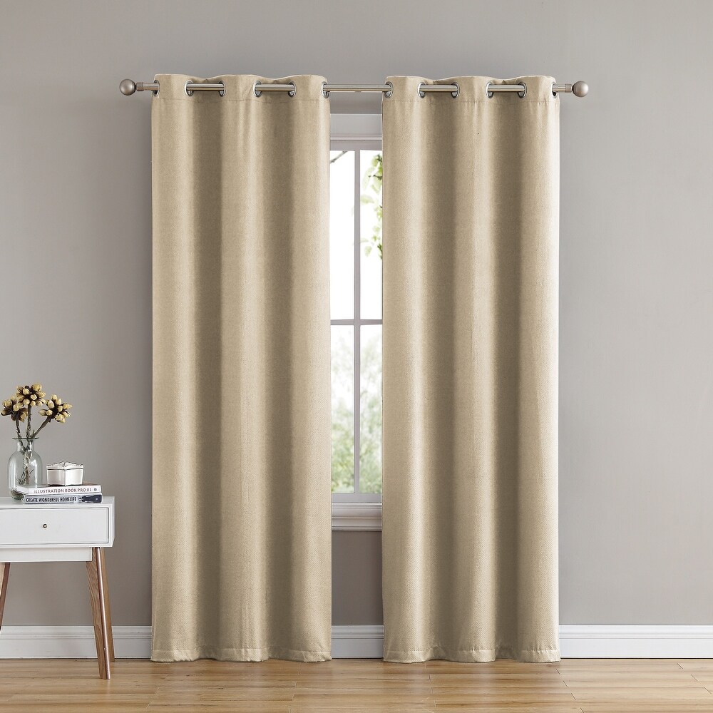 VCNY Home Annabelle 2 Piece Solid Grommet Blackout Curtain Panel Set   38\