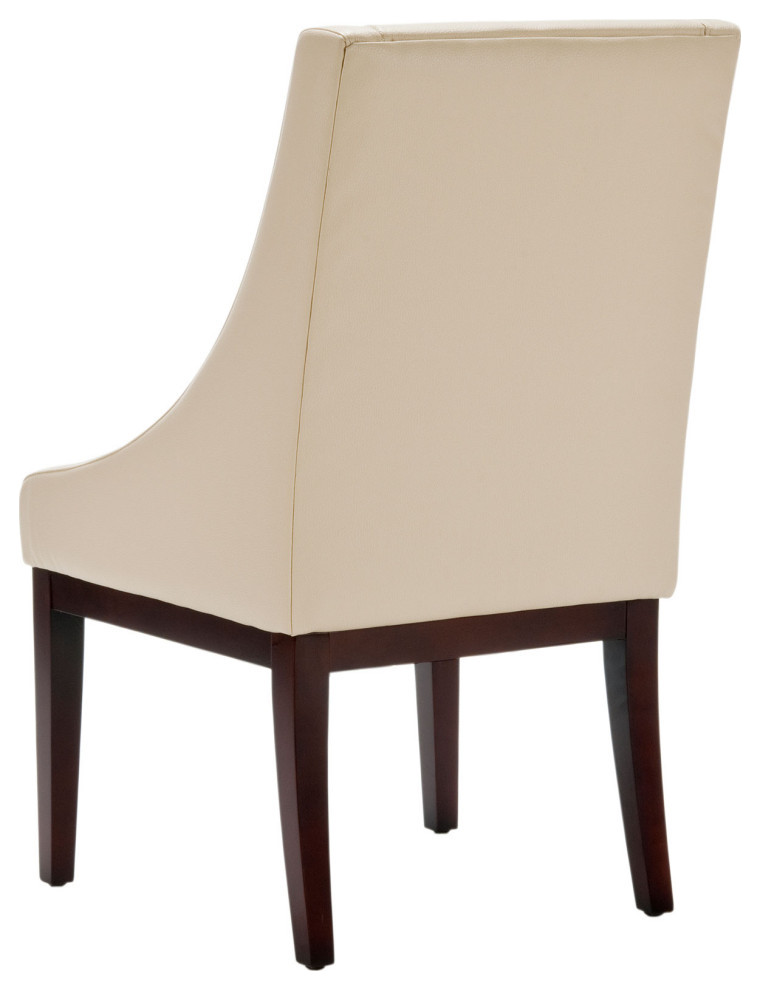 Remy Crème Leather Sloping Armchair (set of 2)   Transitional   Dining Chairs   by AED Luxury Home Decor  Houzz