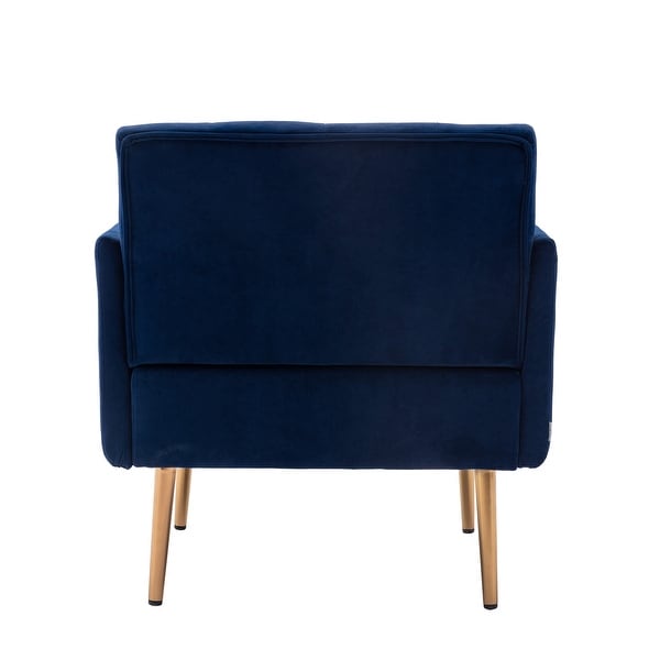 Velvet Upholstered Tufted Accent Chair With Golden feet