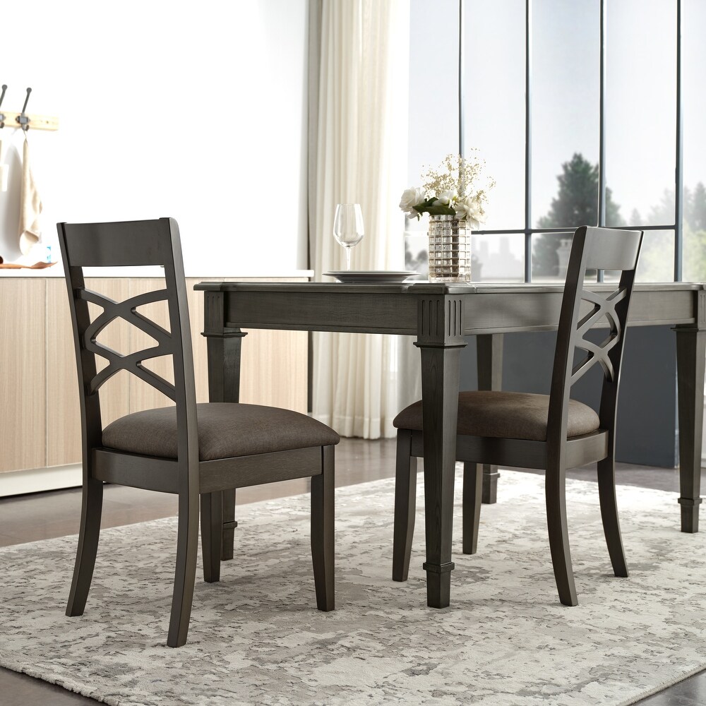 Leick Home Greystone Wood Double Cross Back Dining Chair Set of 2