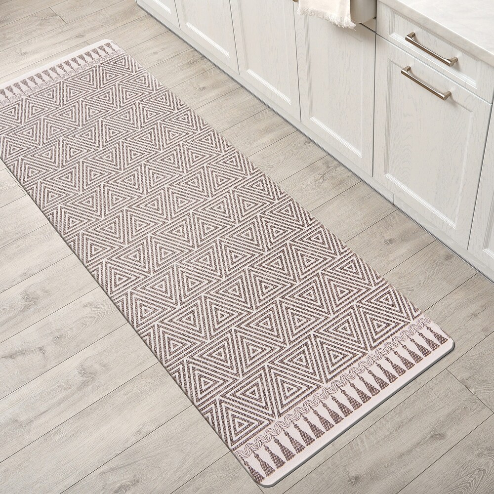 World Rug Gallery Contemporary Geometric Anti Fatigue Standing Mat