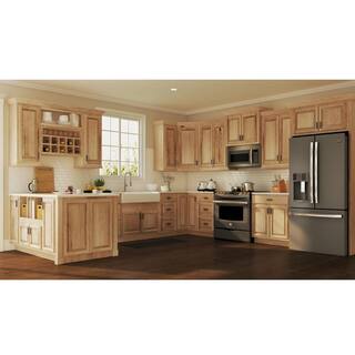 Hampton Bay Hampton Assembled 33x84x24 in. Double Oven Kitchen Cabinet in Natural Hickory KDV3384-NHK