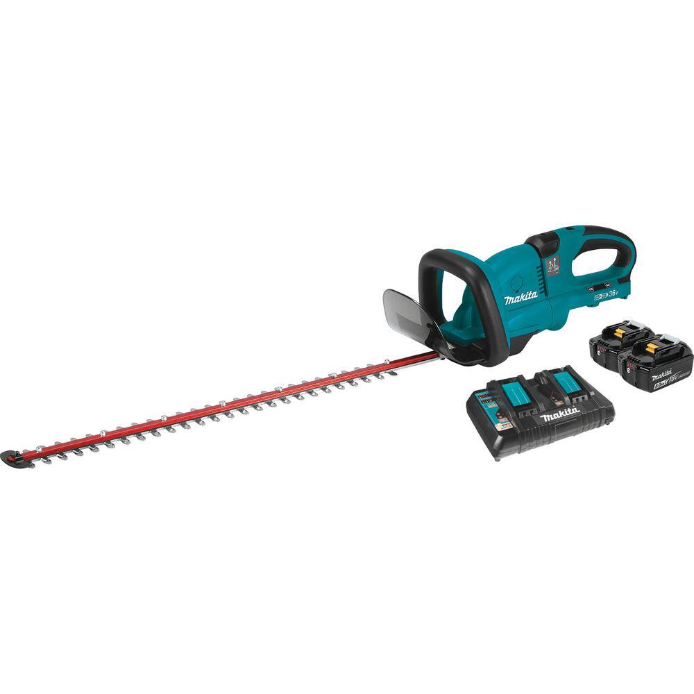 Makita 18V X2 (36V) LXT Lithium-Ion Cordless Hedge Trimmer Kit with Two 5.0 Ah Batteries and Charger XHU04PT