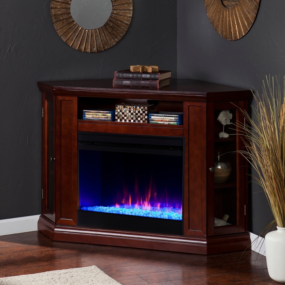 SEI Furniture Cabot Cherry Convertible Color Changing Fireplace
