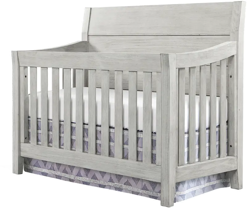 Tranquil Rock Weathered White 4-in-1 Convertible Crib