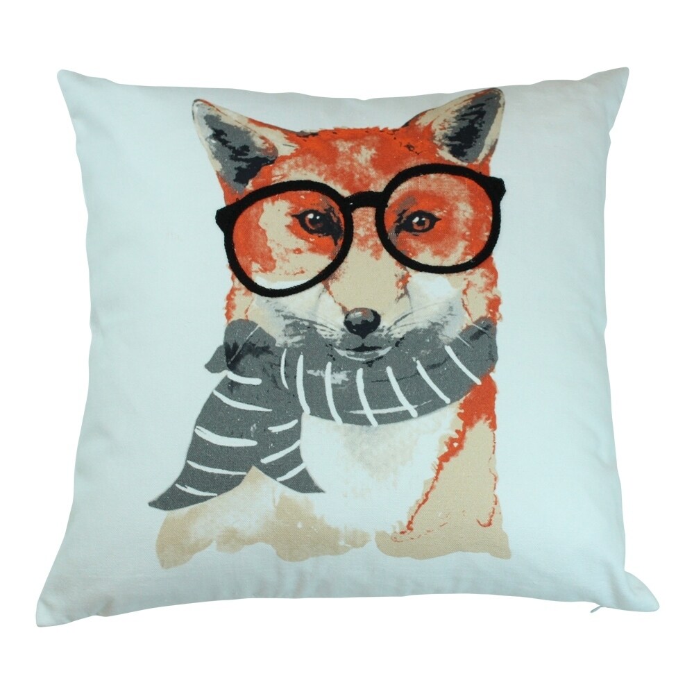 Fox   Scarf Throw Pillow Cotton 18 inch